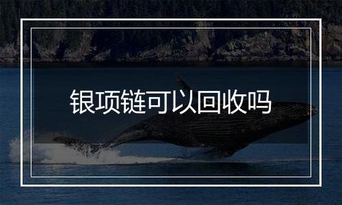 银项链可以回收吗