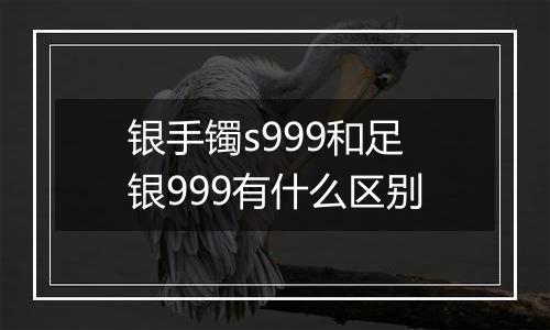 银手镯s999和足银999有什么区别