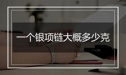 一个银项链大概多少克