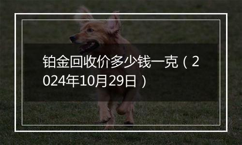铂金回收价多少钱一克(2024年10月29日)