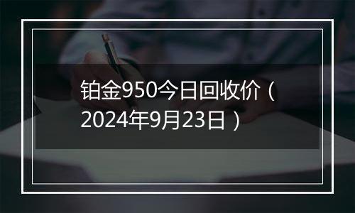 铂金950今日回收价(2024年9月23日)