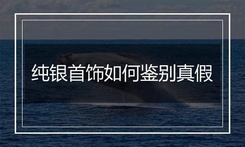 纯银首饰如何鉴别真假