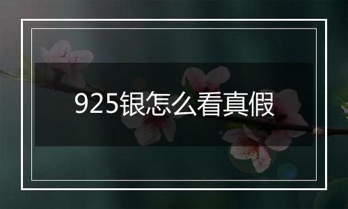 925银怎么看真假