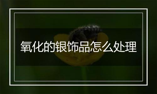 氧化的银饰品怎么处理