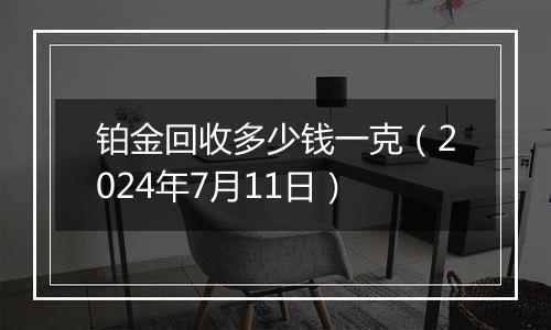 铂金回收多少钱一克(2024年7月11日)