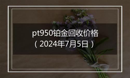 pt950铂金回收价格(2024年7月5日)