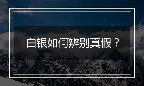 白银如何辨别真假?