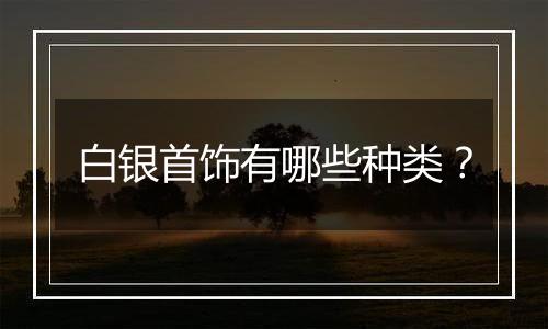 白银首饰有哪些种类?