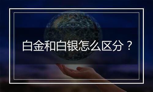 白金和白银怎么区分?