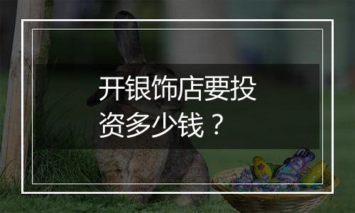 开银饰店要投资多少钱?