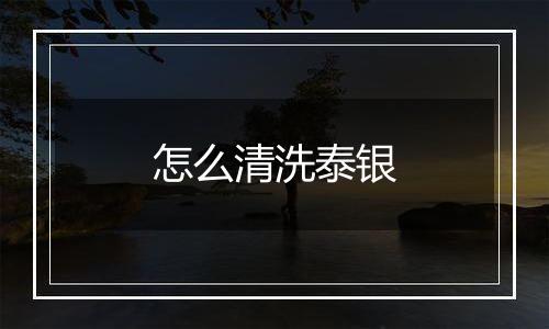 怎么清洗泰银