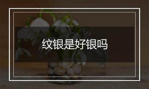 纹银是好银吗