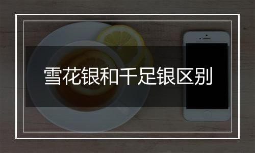 雪花银和千足银区别