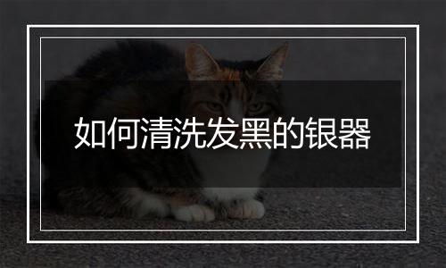 如何清洗发黑的银器