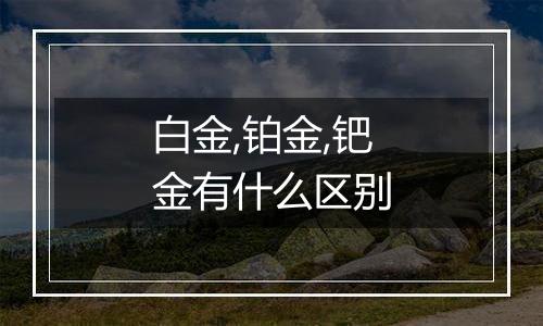 白金,铂金,钯金有什么区别