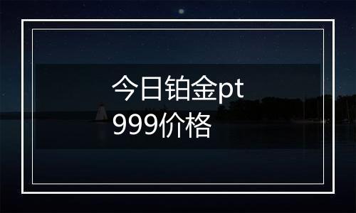 今日铂金pt999价格