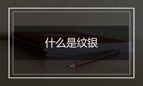 什么是纹银