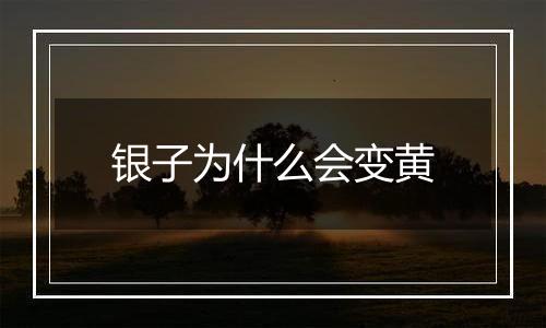 银子为什么会变黄