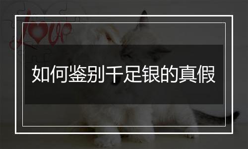 如何鉴别千足银的真假