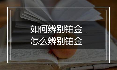 如何辨别铂金_怎么辨别铂金