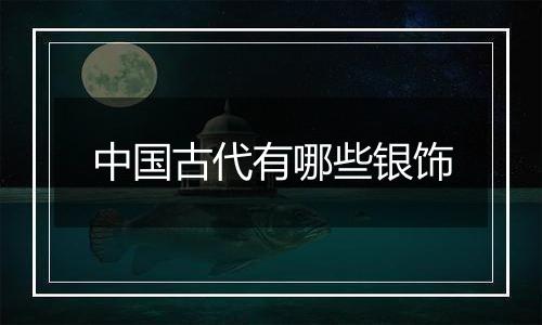 中国古代有哪些银饰
