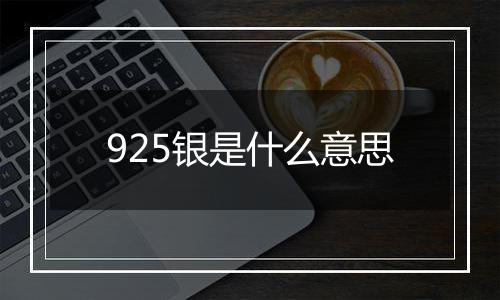 925银是什么意思