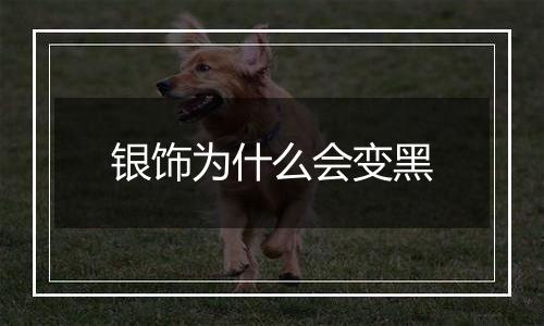 银饰为什么会变黑