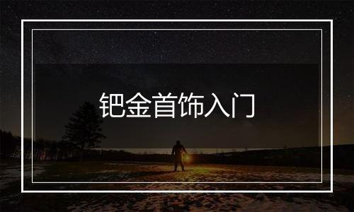 钯金首饰入门