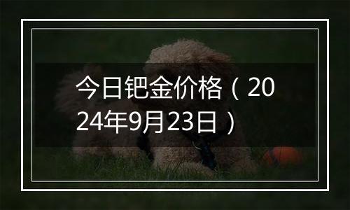 今日钯金价格（2024年9月23日）