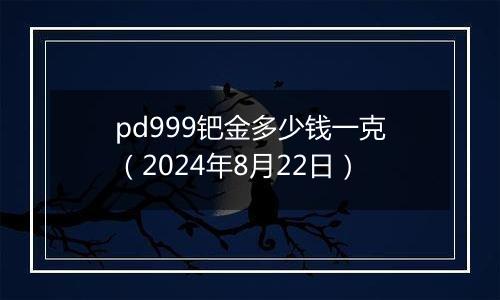 pd999钯金多少钱一克（2024年8月22日）