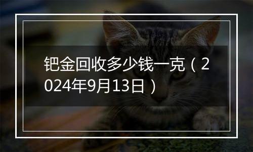 钯金回收多少钱一克(2024年9月13日)