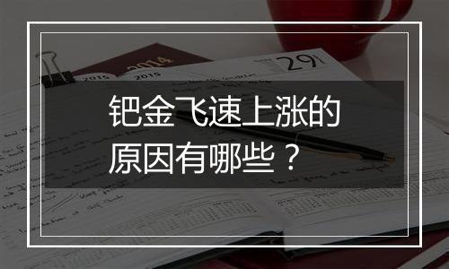 钯金飞速上涨的原因有哪些？