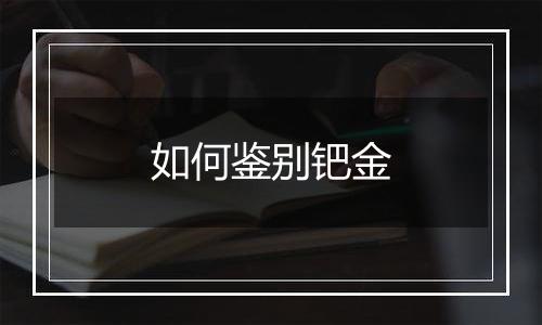 如何鉴别钯金