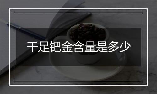 千足钯金含量是多少