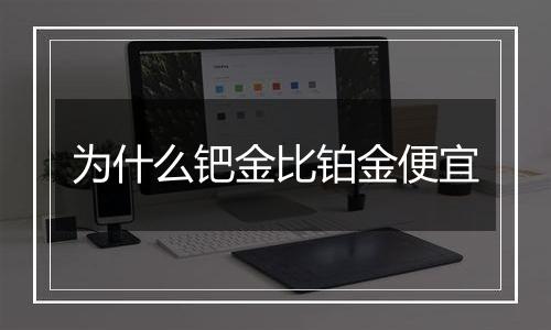 为什么钯金比铂金便宜