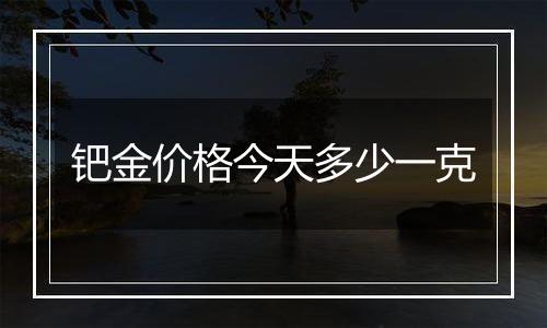 钯金价格今天多少一克