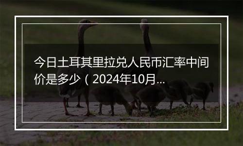 今日土耳其里拉兑人民币汇率中间价是多少(2024年10月7日)