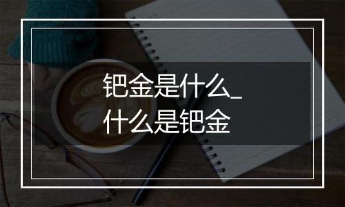 钯金是什么_什么是钯金