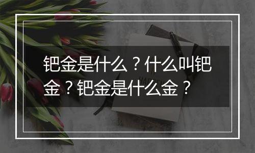 钯金是什么？什么叫钯金？钯金是什么金？