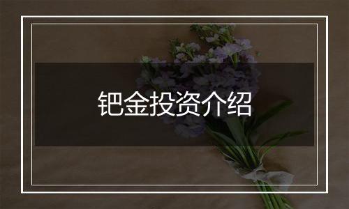 钯金投资介绍