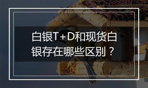 白银T+D和现货白银存在哪些区别？