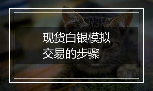 现货白银模拟交易的步骤