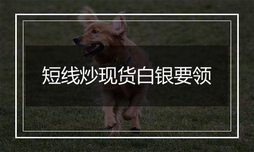 短线炒现货白银要领