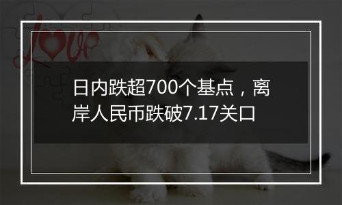 日内跌超700个基点,离岸人民币跌破7.17关口