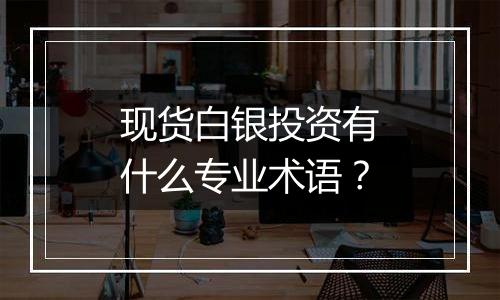现货白银投资有什么专业术语？