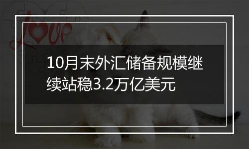 10月末外汇储备规模继续站稳3.2万亿美元