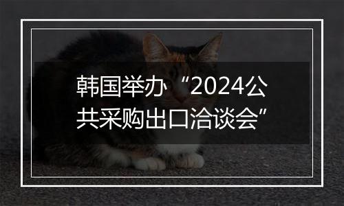 韩国举办“2024公共采购出口洽谈会”