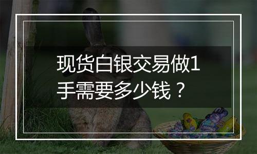 现货白银交易做1手需要多少钱?