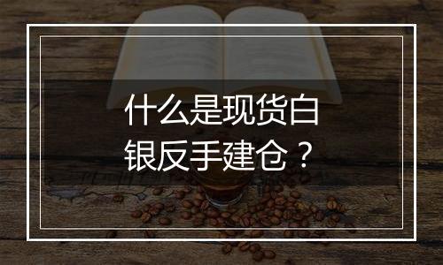 什么是现货白银反手建仓?