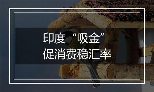 印度“吸金”促消费稳汇率